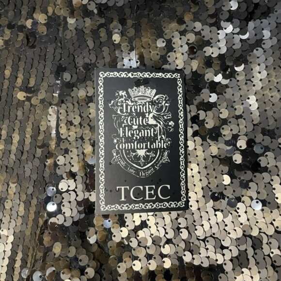 TCEC Sequin Shorts Low Rise Stretch Hot Pants NWT Small Party Club Festival - Picture 8 of 12